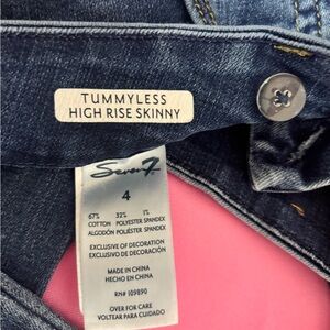 Seven7 Dark Blue High Rise Skinny Jeans
